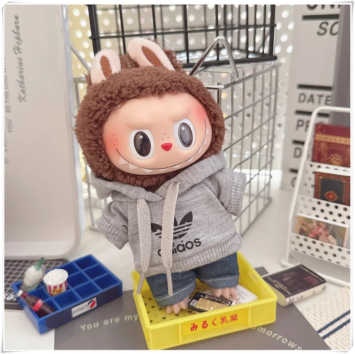 Vêtements pour Poupée Labubu – Ensemble Hoodie & Pantalon